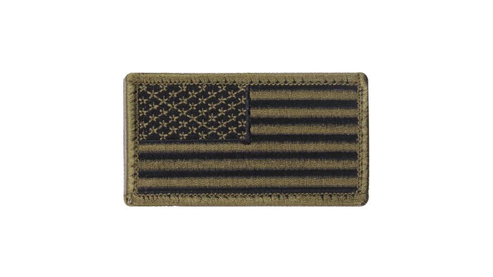Rothco American Flag Patch - Hook Back, Olive Drab/Black, Bulk Packaging, 17783-OliveDrabBlack-Normal-BulkPackaging