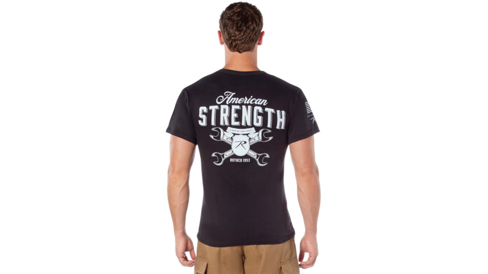 Rothco American Strength T-Shirt - Mens, Black, Small, 18135-Black-S