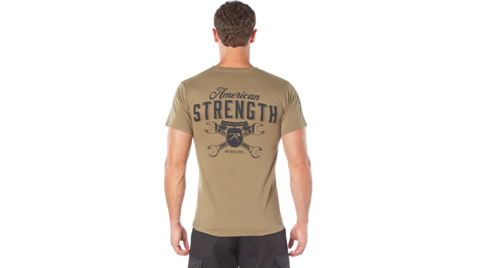 Rothco American Strength T-Shirt - Mens, Coyote Brown, Small, 18130-CoyoteBrown-S