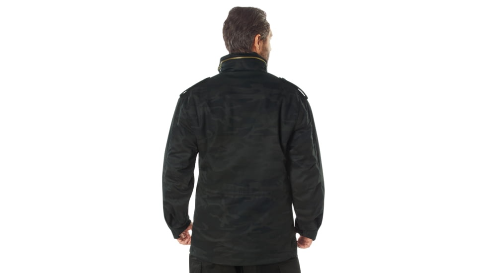Rothco Camo M-65 Field Jacket, XL, Midnight Black Camo, 12072-MidnightBlackCamo-XL