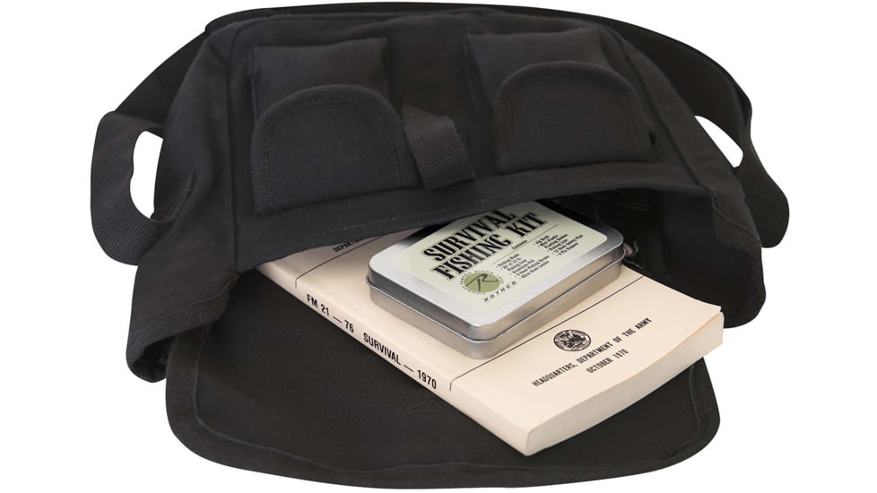 Rothco Canvas Ammo Shoulder Bag, Black, 2278-Black