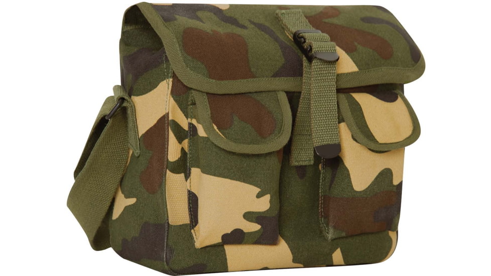 Rothco Canvas Ammo Shoulder Bag, Woodland Camo, 2276-WoodlandCamo
