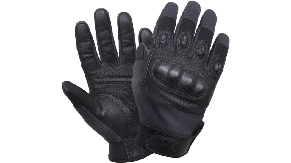 Rothco Carbon Fiber Hard Knuckle Cut/Fire Resistant Gloves, Mens, Black, Medium, 2808-088
