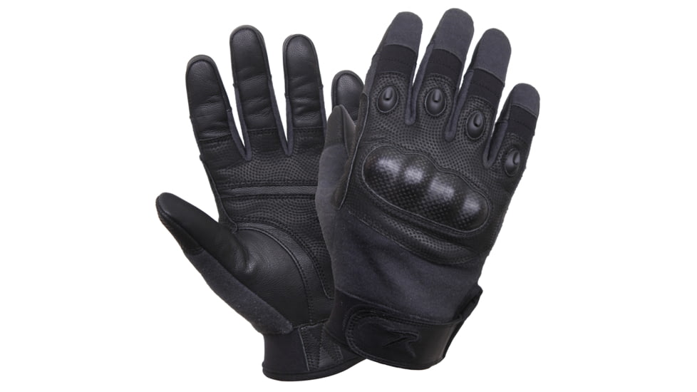 Rothco Carbon Fiber Hard Knuckle Cut/Fire Resistant Gloves, Black, 2XL, 2808-Black-2XL