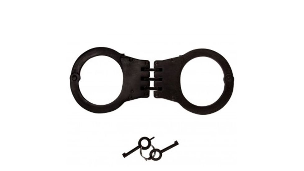 Rothco Deluxe Hinged Handcuffs / Nickel Plated, Black, 30092-Black