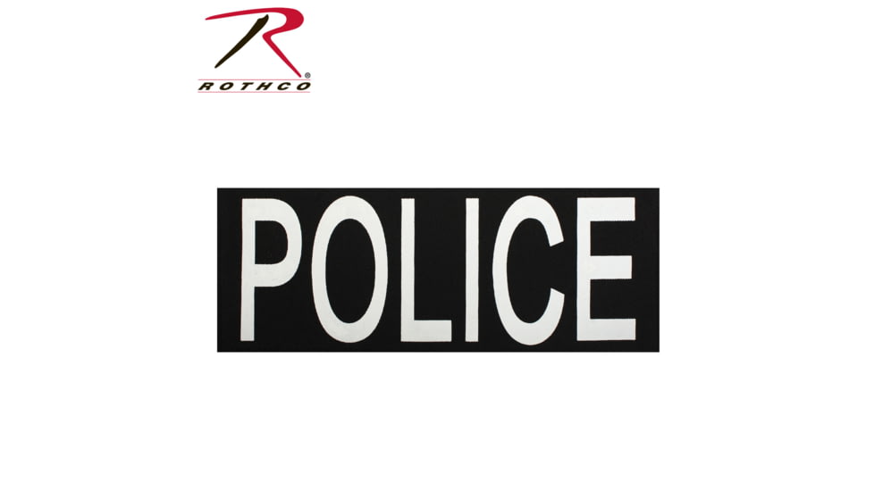 Rothco Polyester Hook Back Police Patch, Large, Black, 2784-L