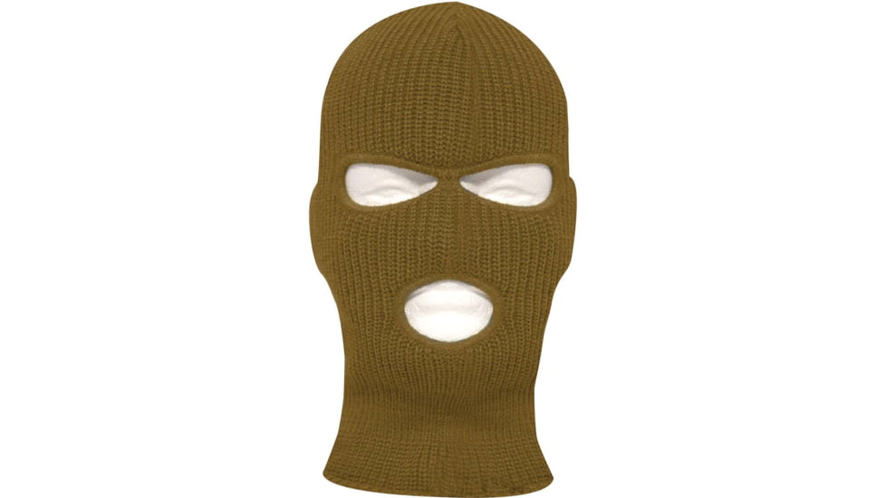 Rothco Fine Knit Three Hole Facemask, Coyote Brown, 15989-CoyoteBrown