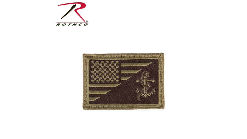 Rothco US Flag / USN Anchor Patch With Hook Back, Coyote Brown, 18961-CoyoteBrown