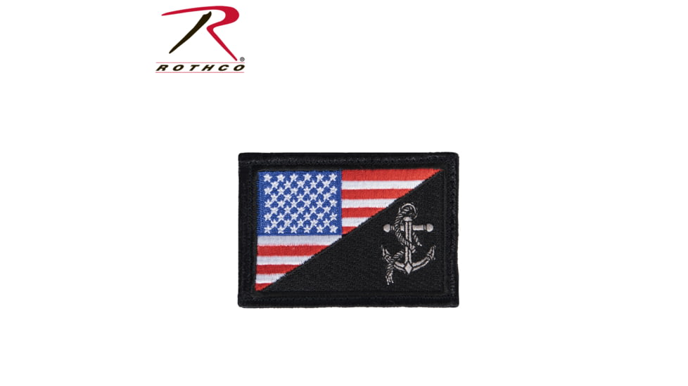 Rothco US Flag / USN Anchor Patch With Hook Back, Red/White/Blue, 18960-RedWhiteBlue