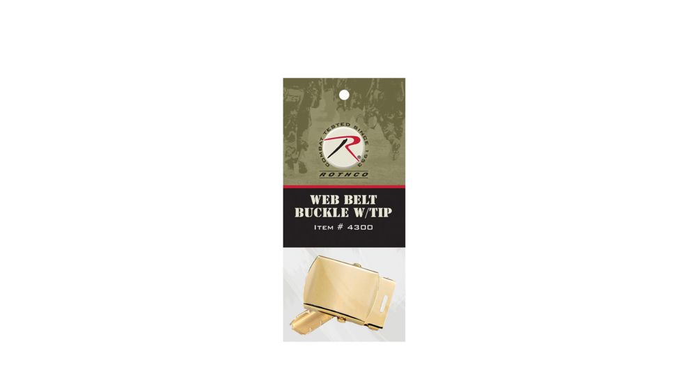 Rothco G.I. Type Web Belt Buckle And Tip Pack, Brass, 4300-Brass