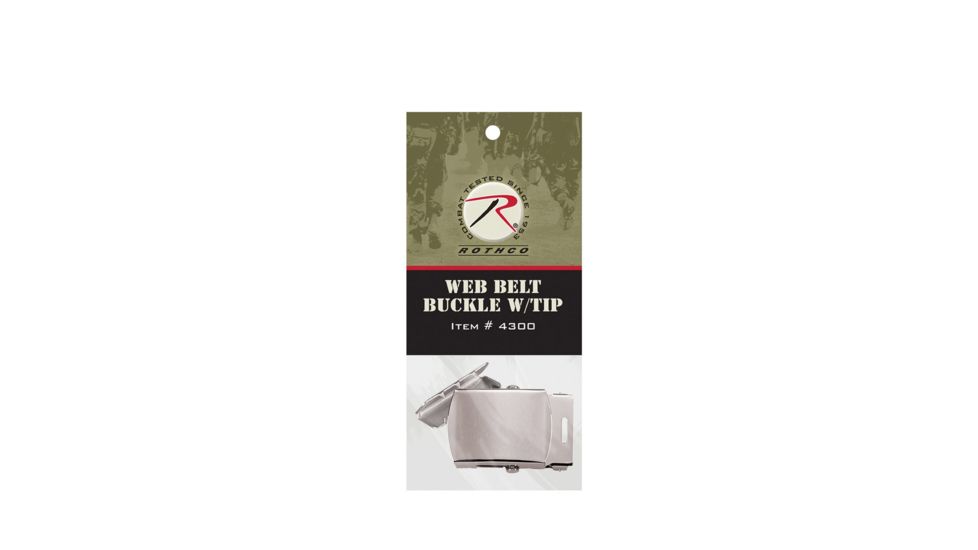 Rothco G.I. Type Web Belt Buckle And Tip Pack, Chrome, 4300-Chrome