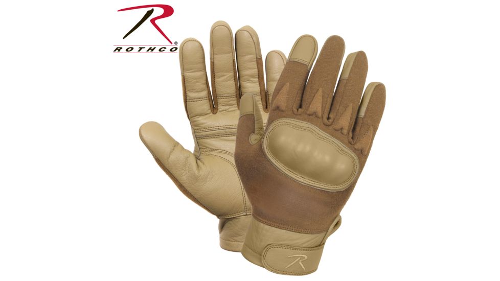 Rothco Hard Knuckle Cut and Fire Resistant Gloves, Coyote Brown, Small, 2807-CoyoteBrown-S