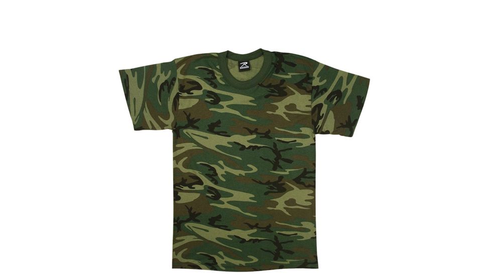 Rothco Heavyweight T-Shirt, Woodland Camo, Small, 9777-WoodlandCamo-S