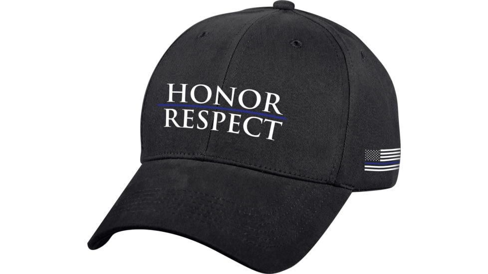 Rothco Honor &amp; Respect Thin Blue Line Low Profile Cap - Mens, Black, 4463