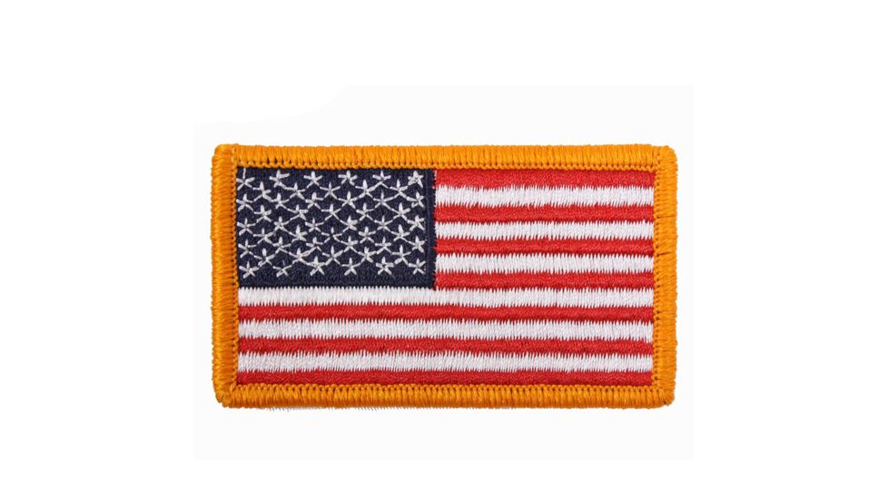 Rothco American Flag Patch - Hook Back, Red White Blue with Yellow Border, Bulk Packaging, 17775-RedWhiteBluewithYellowBorder-Normal-BulkPackaging