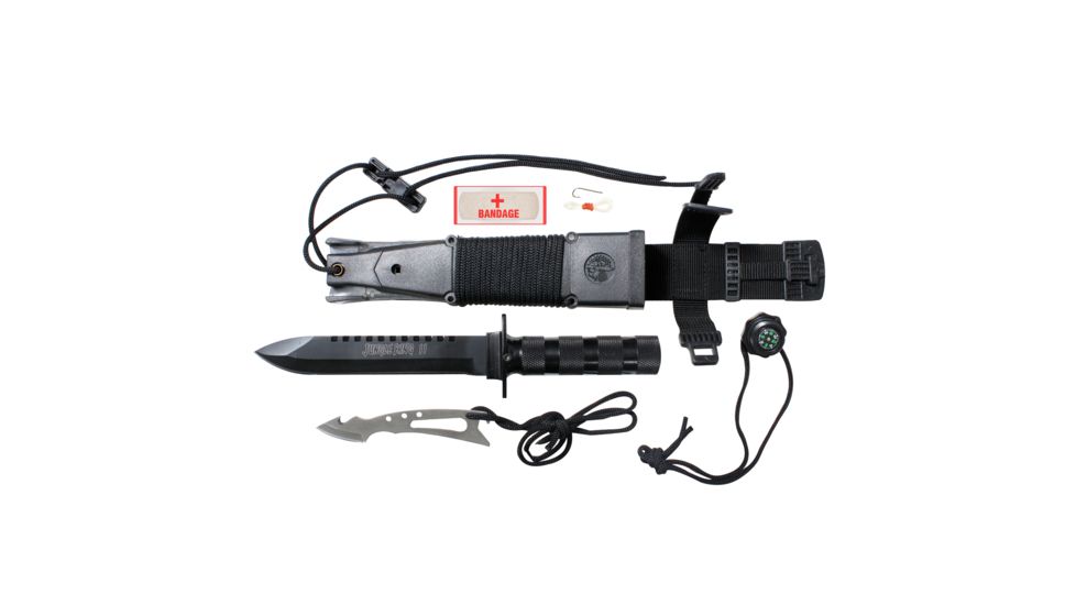 Rothco Jungle Survival Kit Knife, Black, 3236-Black