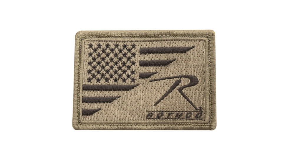 Rothco Logo US Flag Patch, Coyote Brown, 19531-CoyoteBrown