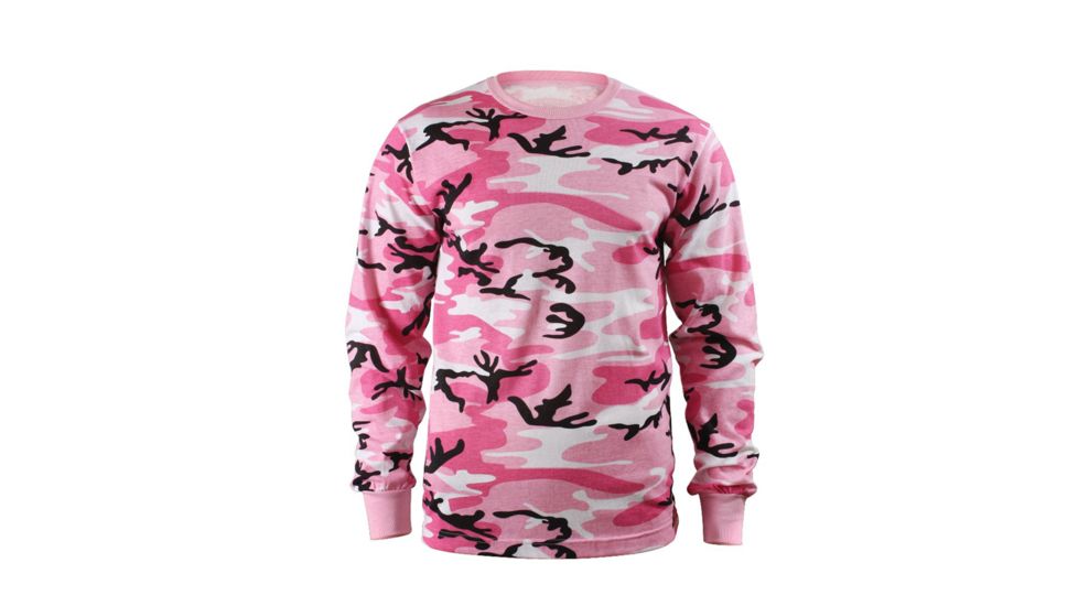 Rothco Long Sleeve Camo T-Shirt, Pink Camo, M, 8497-PinkCamo-M