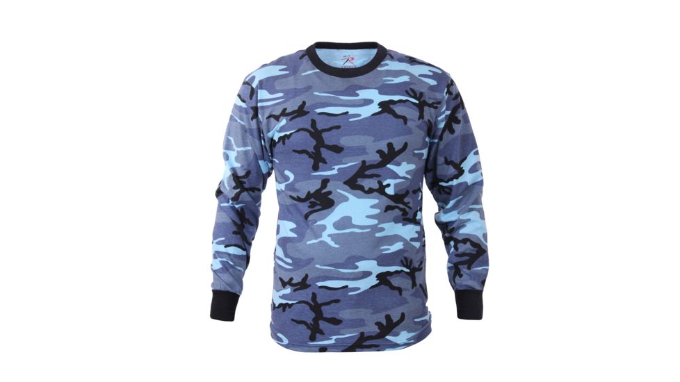 Rothco Long Sleeve Camo T-Shirt, Sky Blue Camo, L, 67770-SkyBlueCamo-L