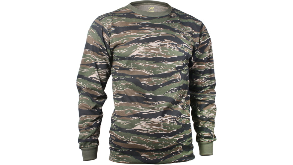 Rothco Long Sleeve Camo T-Shirt, Tiger Stripe Camo, L, 66787-TigerStripeCamo-L