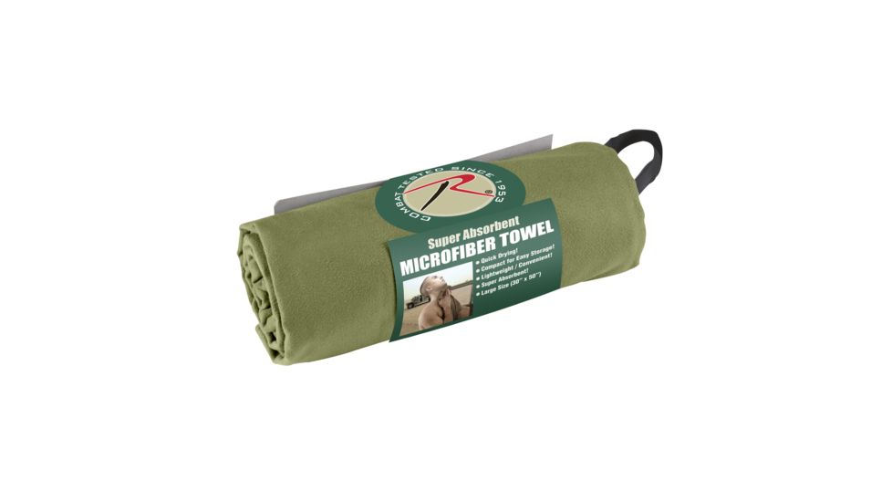 Rothco Microfiber Towel, Olive Drab, 30x50, 99-OliveDrab-30x50