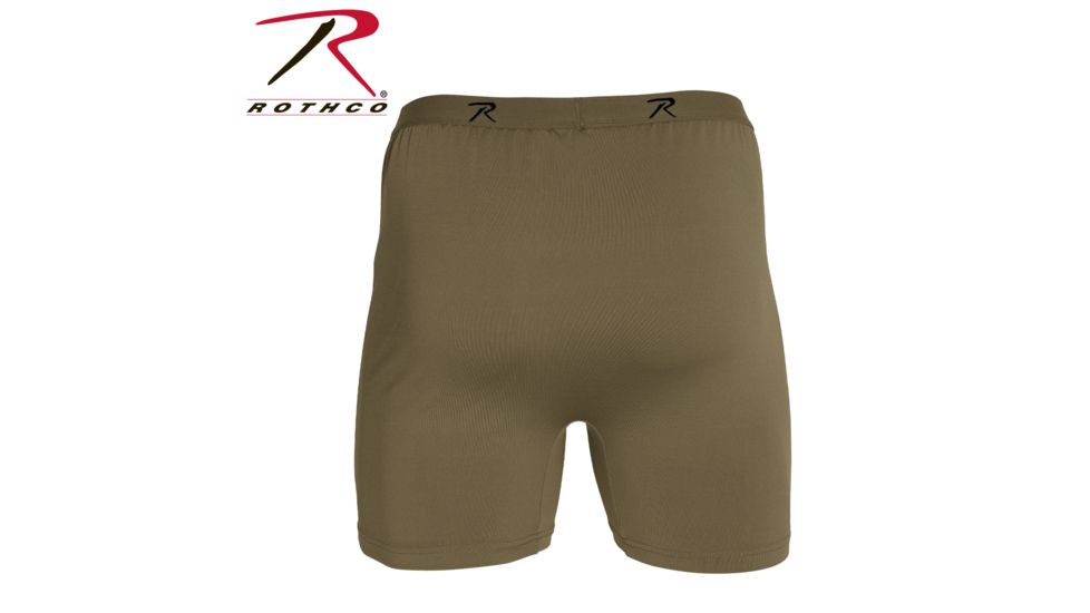 Rothco Moisture Wicking Performance Boxer Shorts - Mens, Antimicrobial, Anti-Odor, AR 670-1 Coyote Brown, Small 3826-S