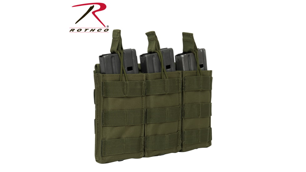 Rothco MOLLE Open Top Triple Mag Pouch, Olive Drab, 3140-OliveDrab