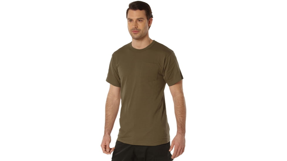 Rothco Pocket T-Shirt Collection Available In Cotton/Poly and Moisture Wicking Poly, Brown, Extra Large, Cotton/Polyester, 36920-Brown-CottonPolyester-XL