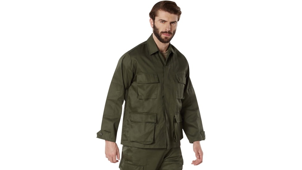 Rothco Poly/Cotton Twill Solid BDU Shirts, Olive Drab, XL, 7837-XL