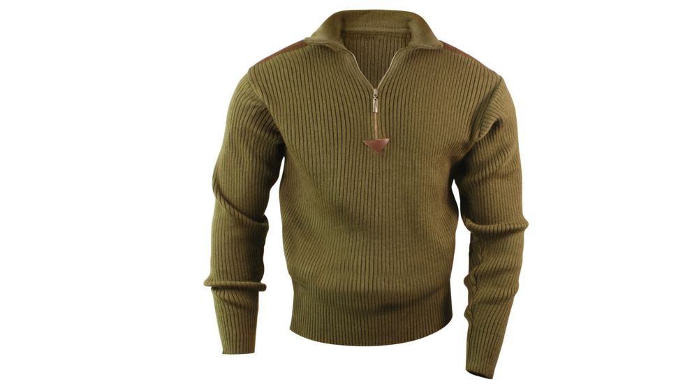 Rothco Quarter Zip Acrylic Commando Sweater, Olive Drab, Small, 3370-OliveDrab-S