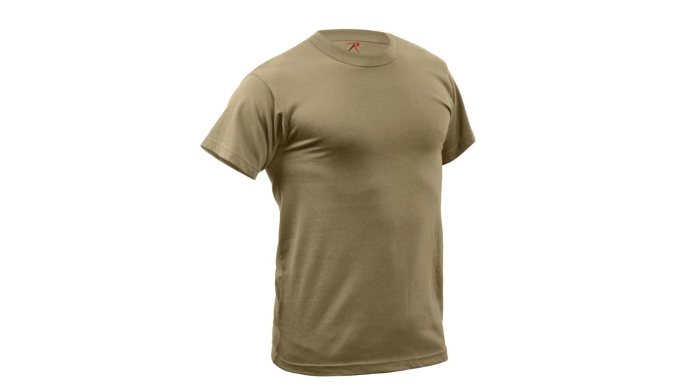 Rothco Quick Dry Moisture Wicking T-shirt, AR 670-1 Coyote Brown, L, 67947-AR670-1CoyoteBrown-L