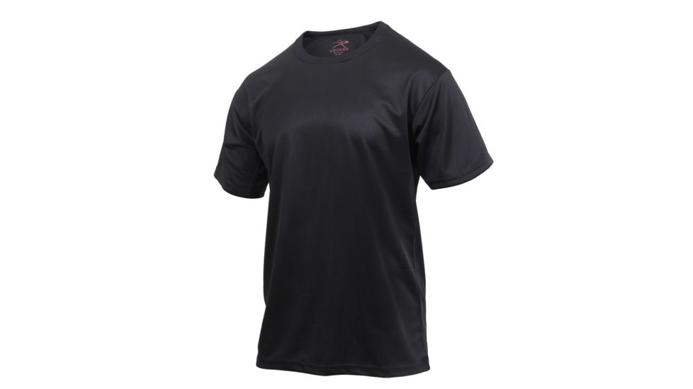 Rothco Quick Dry Moisture Wicking T-shirt, Black, L, 2735-Black-L