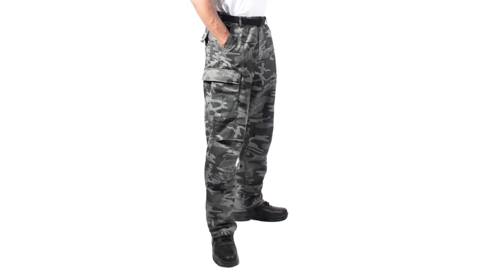 Rothco Relaxed Fit Zipper Fly BDU Pants, Black Camo, Large, 35-39 Waist, 29410-BlackCamo-L35-39Waist