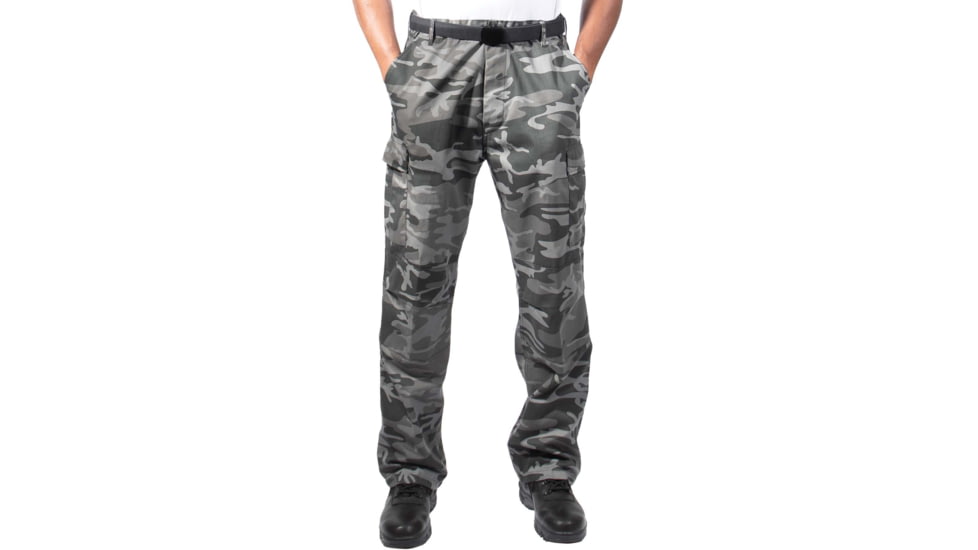 Rothco Relaxed Fit Zipper Fly BDU Pants, Black Camo, Large, 35-39 Waist, 29410-BlackCamo-L35-39Waist