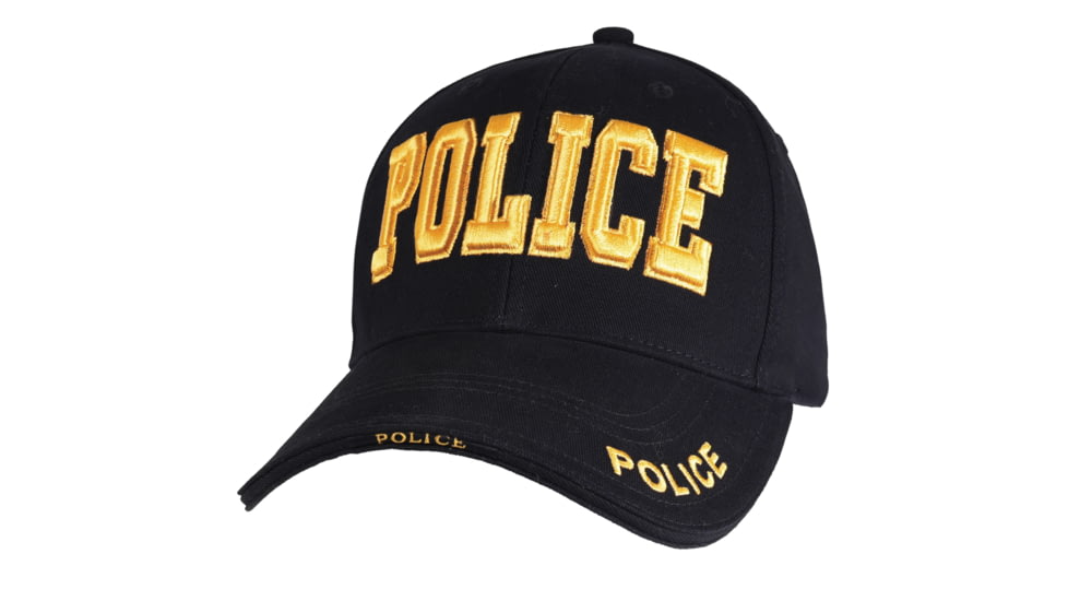 Rothco Deluxe Police Low Profile Cap, Black, 93830-BlackGold
