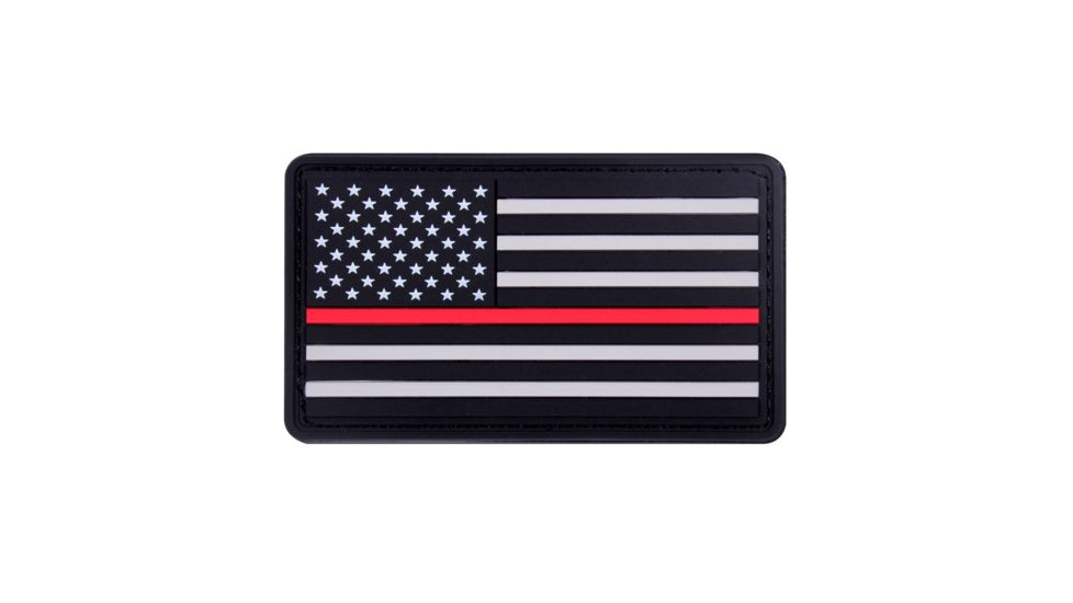 Rothco Rubber Thin Red Line Flag Patch - Hook Back, 2776