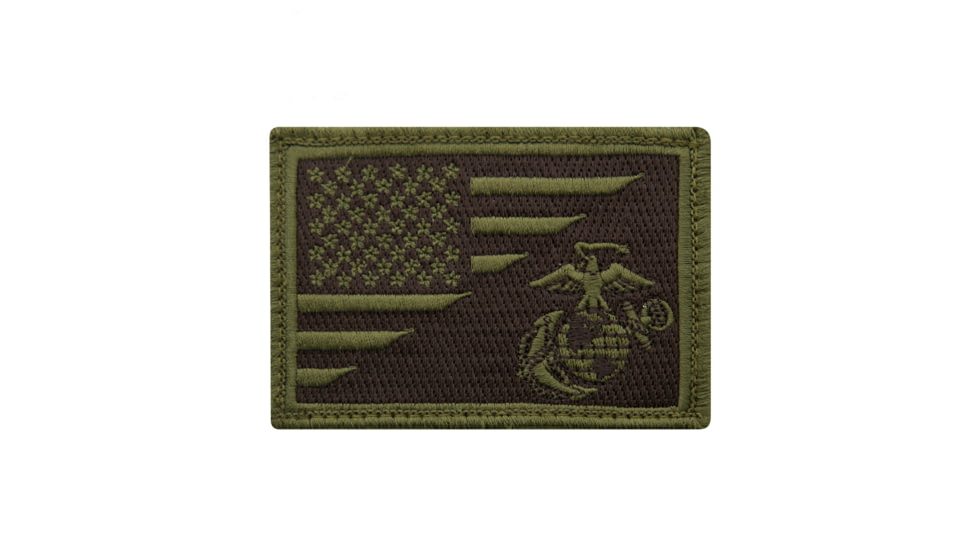 Rothco US Flag / USMC Globe and Anchor Morale Patch, Olive Drab, 1738-OliveDrab