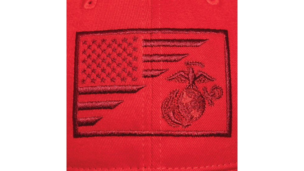 Rothco USMC Eagle Globe and Anchor/US Flag Low Pro Cap, Red, 71850-Red-OneSize
