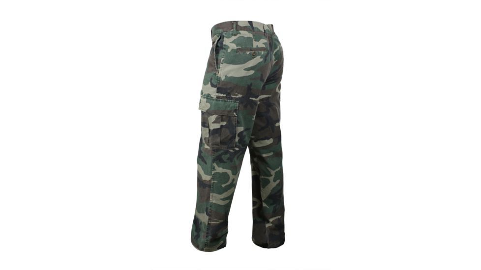 Rothco Vintage 6-Pocket Flat Front Fatigue Pants, Woodland Camo, 36, S4871-WoodlandCamo-36