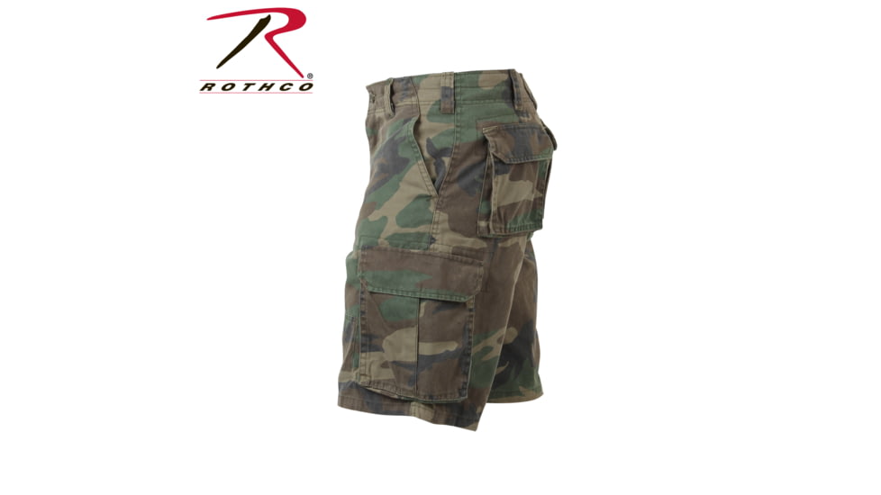 Rothco Vintage Camo Paratrooper Cargo Shorts, Woodland Camo, 3XL, 2142-WoodlandCamo-3XL