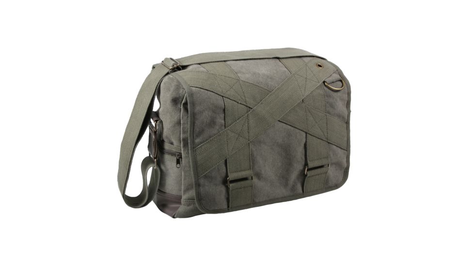 Rothco Vintage Canvas Outback Messenger Bag, Olive Drab, 9115-OliveDrab