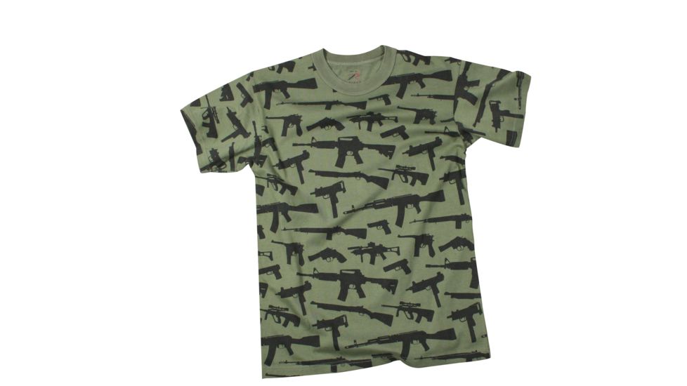 Rothco Vintage 'Guns' T-Shirt, Olive Drab, Small, 66360-OliveDrab-S