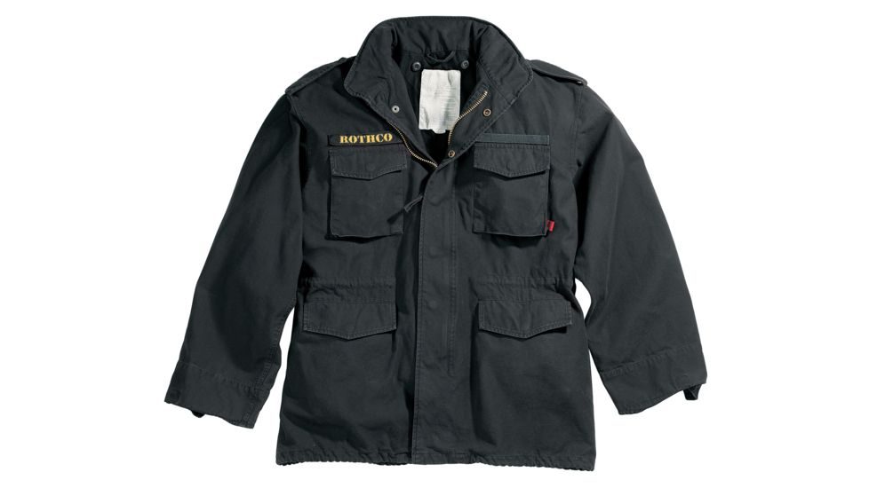 Rothco Vintage M-65 Field Jackets, Black, L, 8608-Black-L