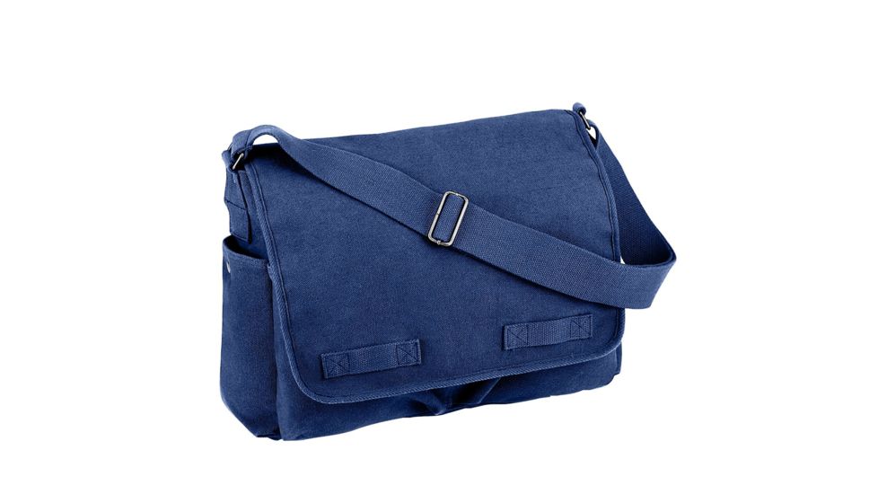 Rothco Vintage Washed Canvas Messenger Bag, Blue, 8159-Blue