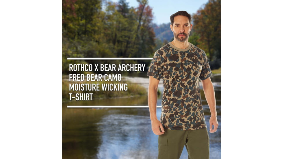 Rothco X Bear Archery Fred Camo Moisture Wicking T-Shirt - Men's, Camo, Large, 613902036055