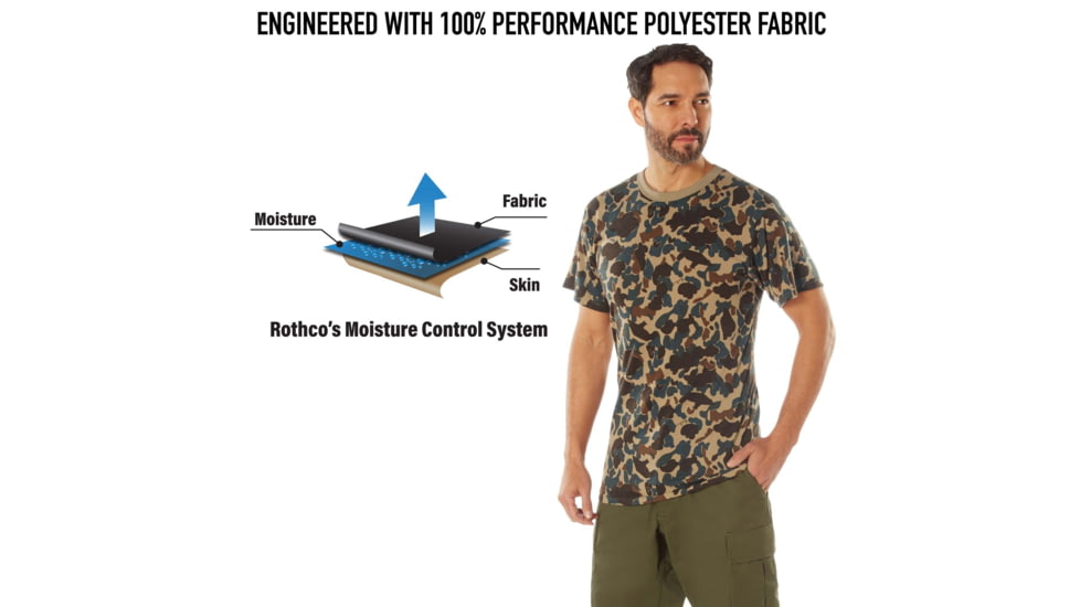 Rothco X Bear Archery Fred Camo Moisture Wicking T-Shirt, Camo, Large, 613902036055