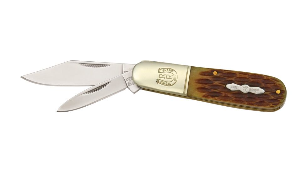 Rough Rider Barlow  Fold Knife, Amber jigged bone handle RR201