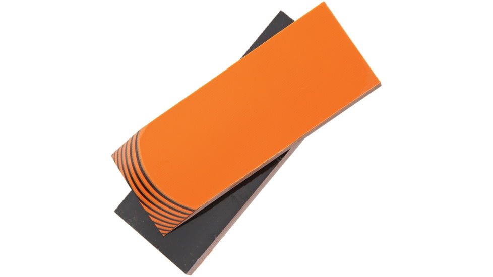 Rough Rider Custom Shop Scales, Handle Scales, 4in X 1.5in X .25in, G10 Handle, Orange And Black, Contains Two Slabs, Has Been Ground To Show Layers, Black, RR1879 / #34 &amp; ORANGE G-10