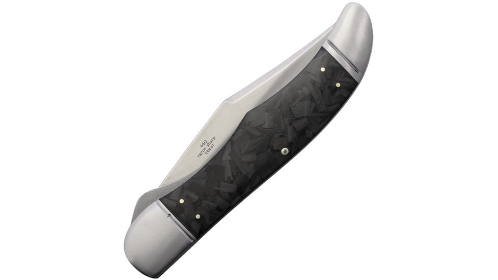 Rough Rider Hunter Midnight Ice Folding Knife, 5.23in, Satin Finish Stainless Locking Clip Blade, Shredded Carbon Fiber Handle, KD06R / RR1999