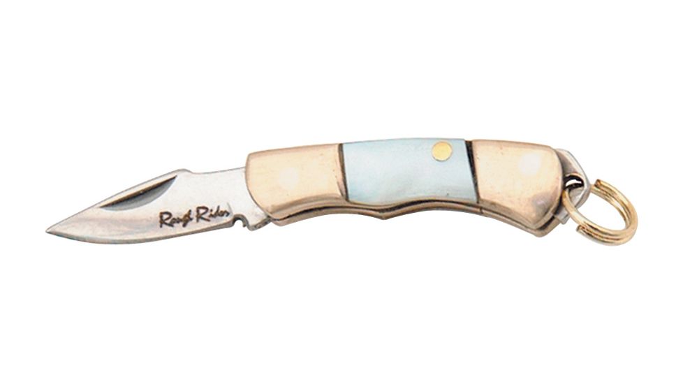 Rough Rider Minature Folder Knife 1in., SS clip point blade, Mother of pearl handle RR168